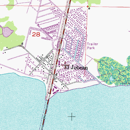 Topographic Map of El Jobean Post Office, FL
