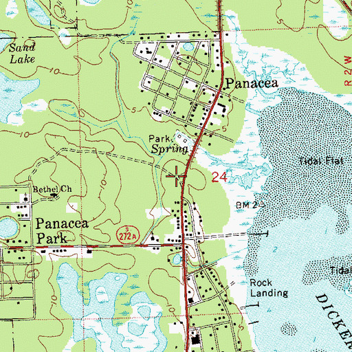 Topographic Map of Panacea Post Office, FL
