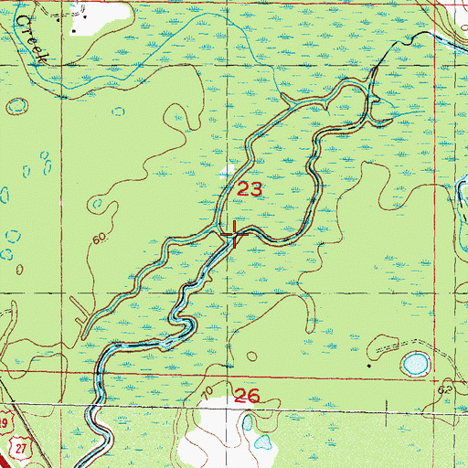 Topographic Map of Beasley Creek, FL