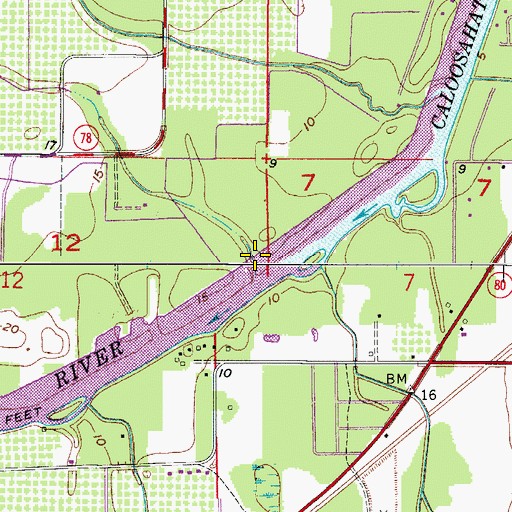 Topographic Map of Bee Branch, FL