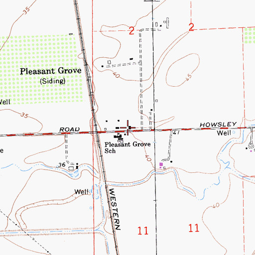 Topographic Map of Pleasant Grove Post Office, CA