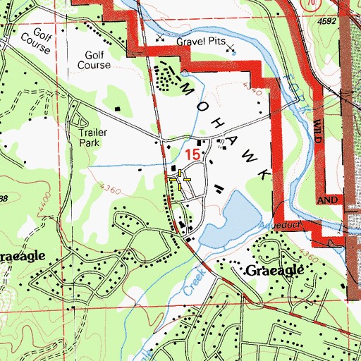 Topographic Map of Blairsden Graeagle Post Office, CA