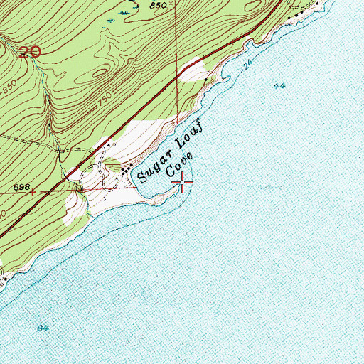 Topographic Map of Sugar Loaf Point, MN