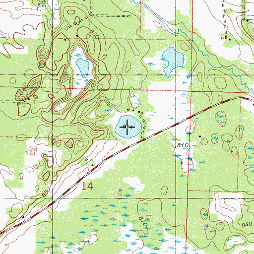 Topographic Map of Needham Pond, WI
