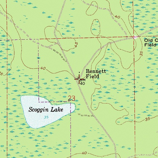 Topographic Map of Bennett Field, FL