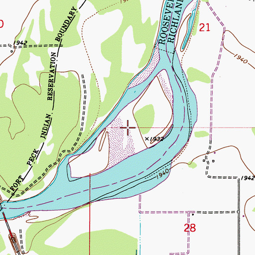 Topographic Map of Ivys Island, MT