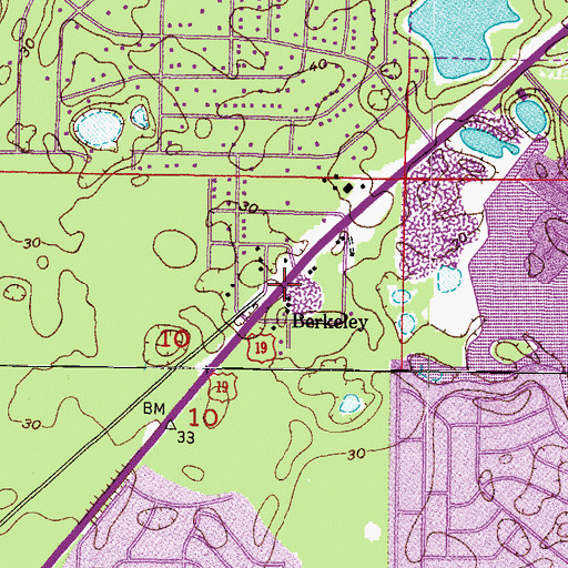 Topographic Map of Berkeley, FL