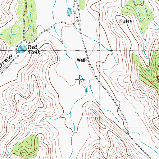 Topographic Map of Fox Canyon, TX