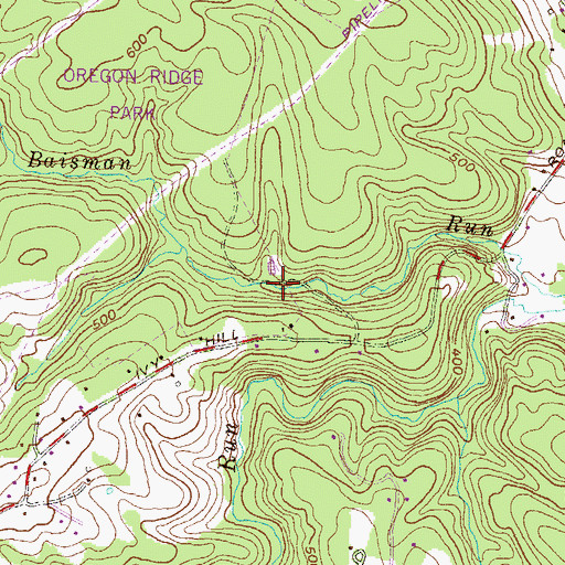 Topographic Map of Pond Branch, MD