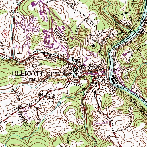 Topographic Map of Hudson Branch, MD