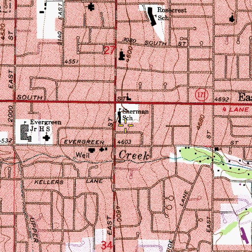 Topographic Map of City of Millcreek, UT