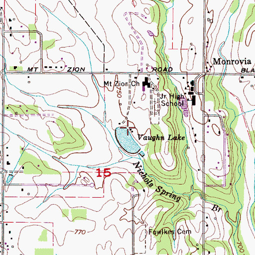 Topographic Map of Nichols Spring, AL
