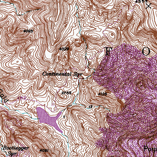 Topographic Map of Continental Spring, AZ