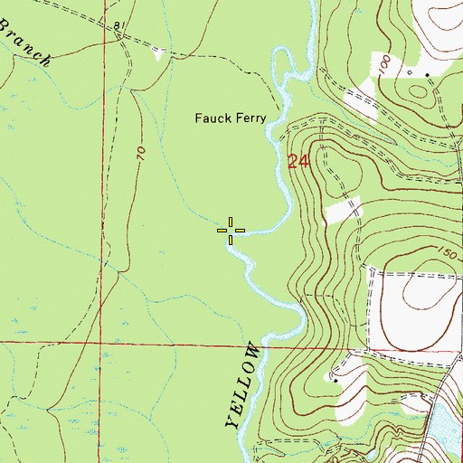 Topographic Map of Big Branch, FL