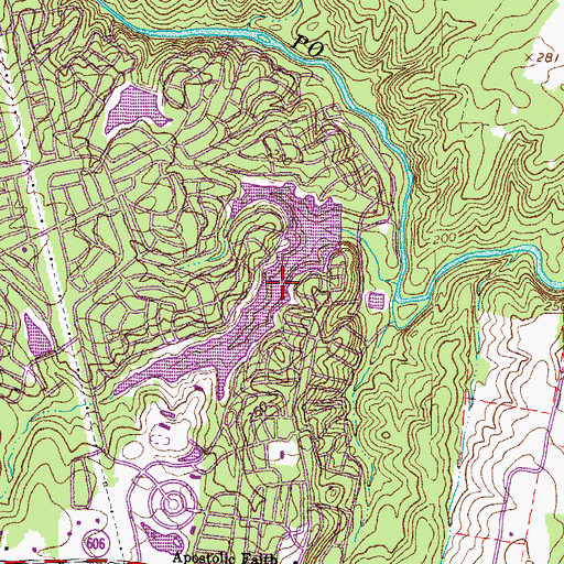 Topographic Map of Lake Pocahontas, VA