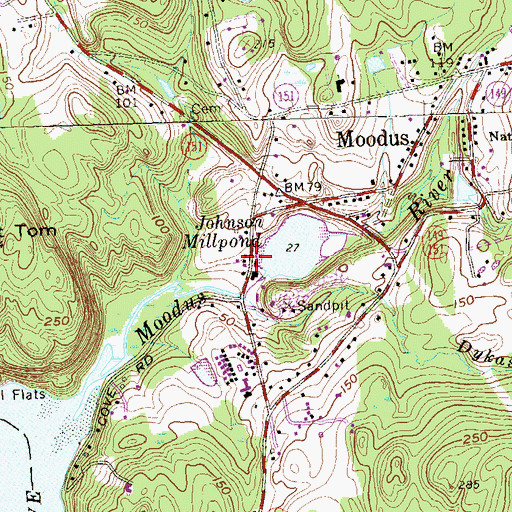 Topographic Map of Johnsonville (historical), CT