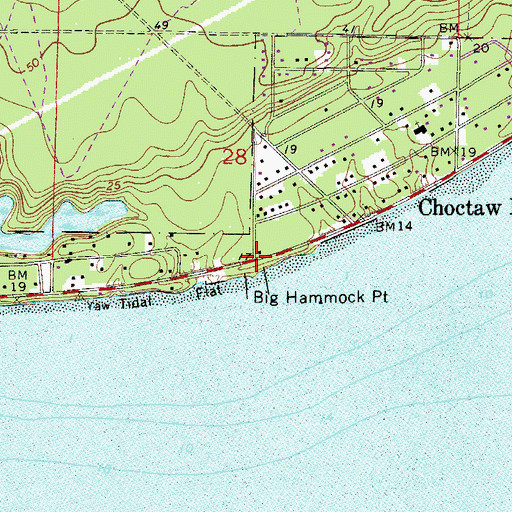Topographic Map of Big Hammock Point, FL