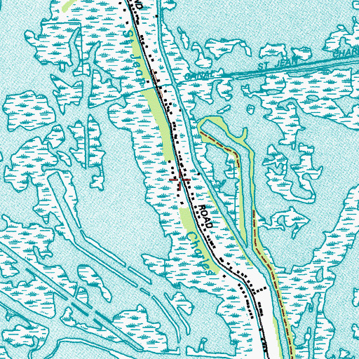 Topographic Map of Isle de Jean Charles, LA