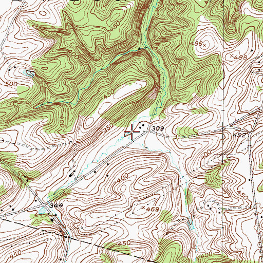 Topographic Map of Red Fox Run, PA