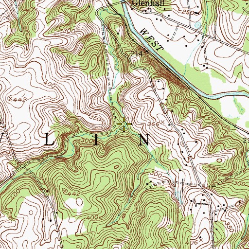 Topographic Map of Serpentine Run, PA