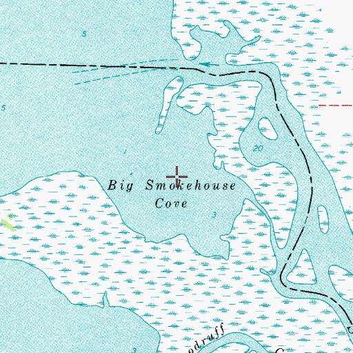 Topographic Map of Big Smokehouse Cove, FL