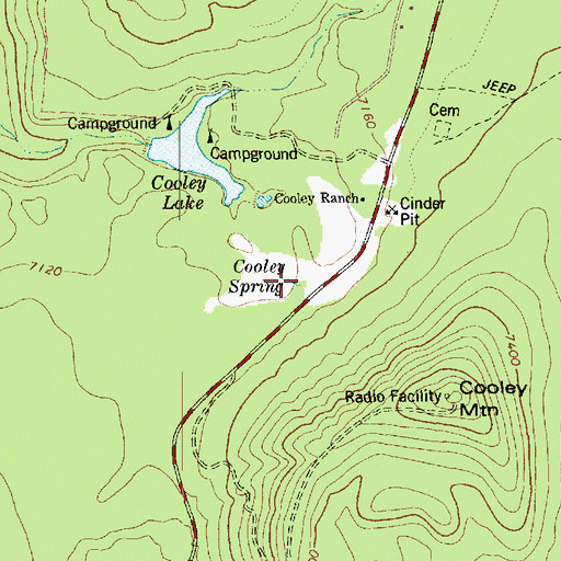 Topographic Map of Cooley Spring, AZ