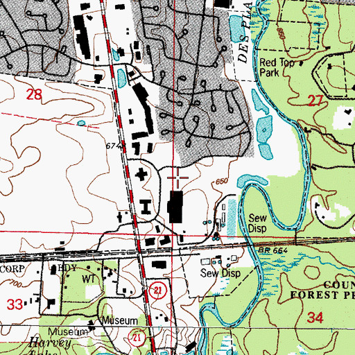 Topographic Map of Libertyville Post Office, IL