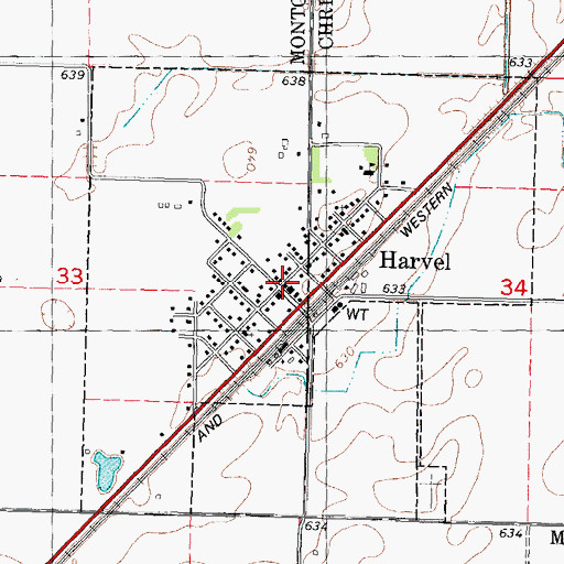 Topographic Map of Harvel Post Office, IL