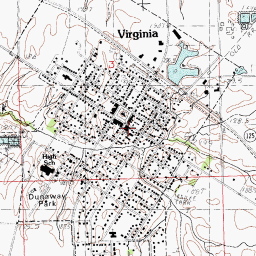 Topographic Map of Virginia Post Office, IL