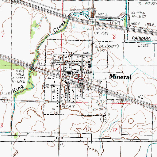 Topographic Map of Mineral Post Office, IL