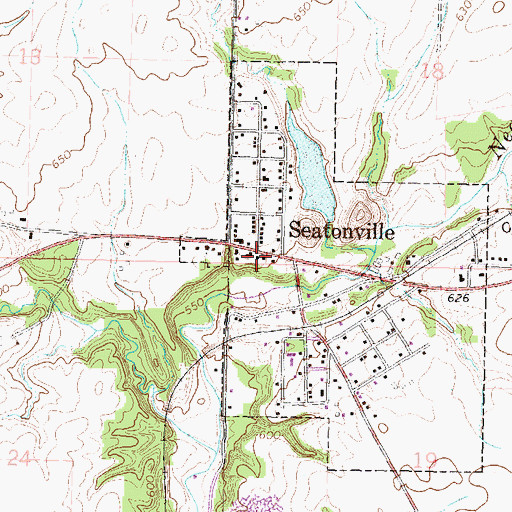 Topographic Map of Seatonville Post Office, IL