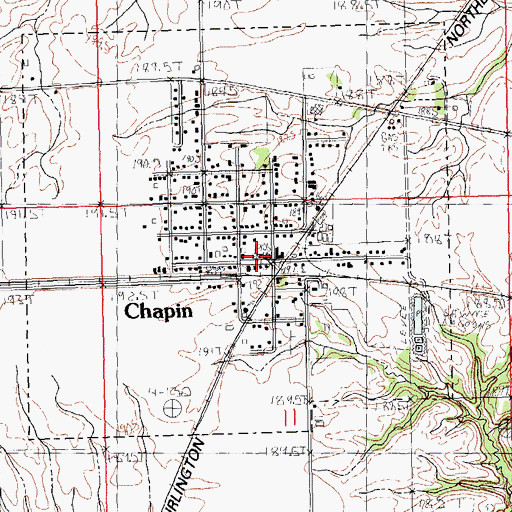 Topographic Map of Chapin Post Office, IL