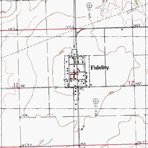 Topographic Map of Fidelity Post Office, IL