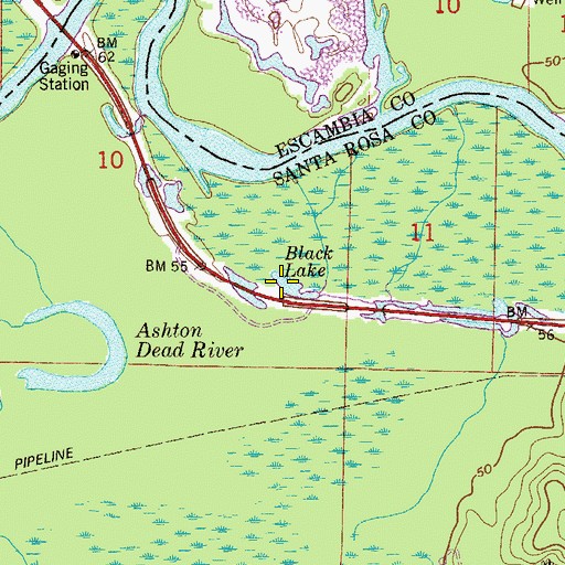 Topographic Map of Black Lake, FL
