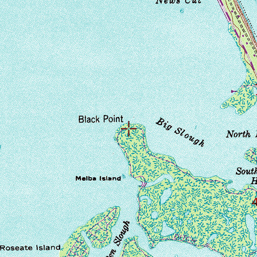 Topographic Map of Black Point, FL
