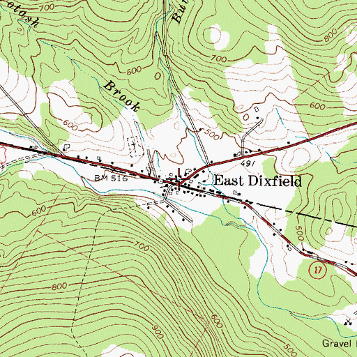 Topographic Map of East Dixfield Post Office, ME