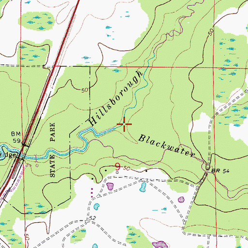 Topographic Map of Blackwater Creek, FL