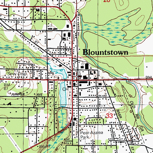 Topographic Map of Blountstown, FL