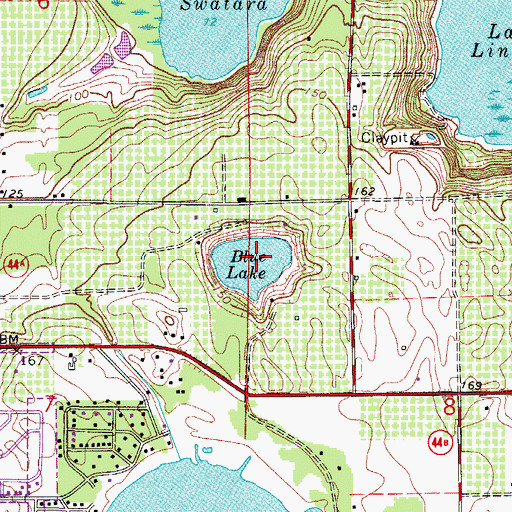 Topographic Map of Blue Lake, FL