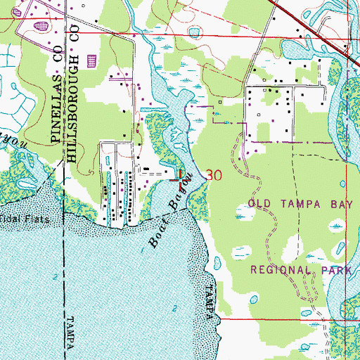 Topographic Map of Boat Bayou, FL