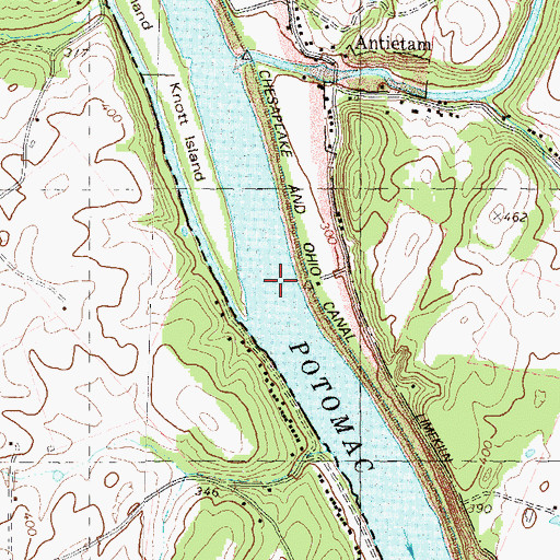 Topographic Map of Houris Falls, MD