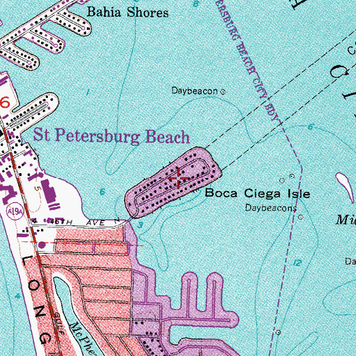 Topographic Map of Boca Ciega Isle, FL