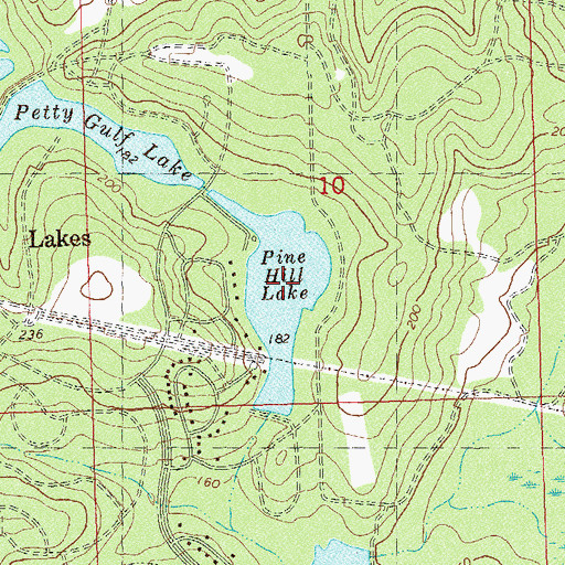 Topographic Map of Pine Hill Lake, FL