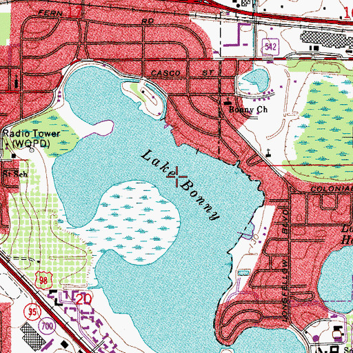 Topographic Map of Lake Bonny, FL