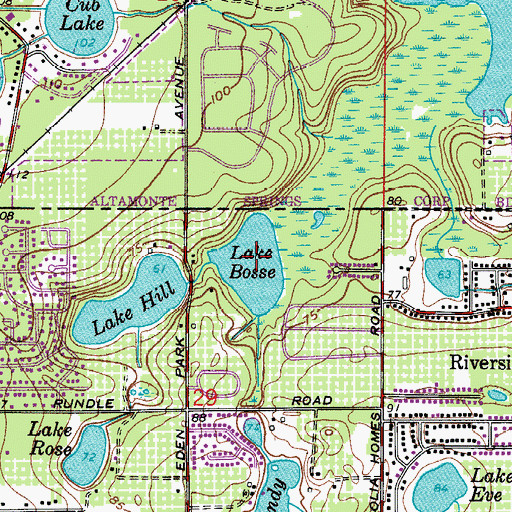 Topographic Map of Bosse Lake, FL
