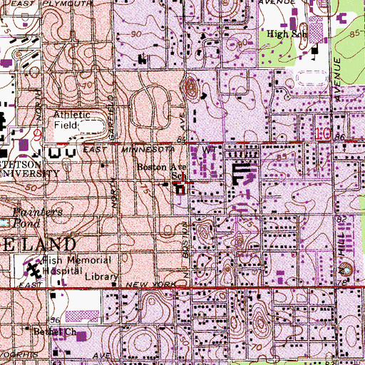 Topographic Map of Boston Avenue School, FL