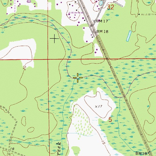 Topographic Map of Braddock Creek, FL