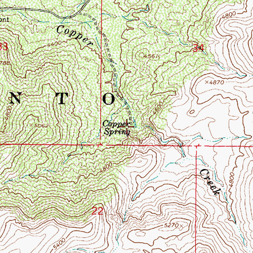 Topographic Map of Copper Spring, AZ