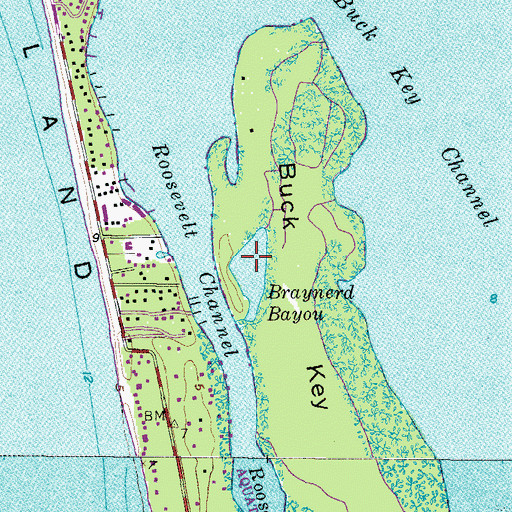 Topographic Map of Braynerd Bayou, FL