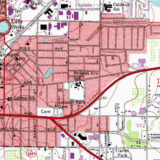 Topographic Map of Bridgers Avenue School, FL